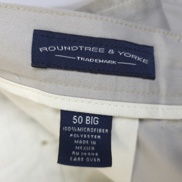 Roundtree & Yorke Chino Shorts Men 50 Big Relax Fit Khaki Beige Causal Preppy - Picture 5 of 8